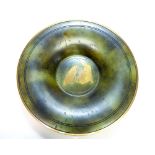 Attributed to Just Andersen, an Art Deco Scandinavian bronze dish, flared form,