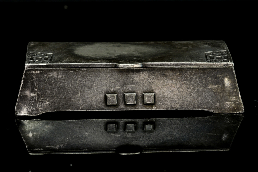 WMF, a Jugendstil silver plated stamp box,
