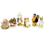 Six Beswick Beatrix Potter figures, comprising 'Appley Dapply', 'Mr Jeremy Fisher',