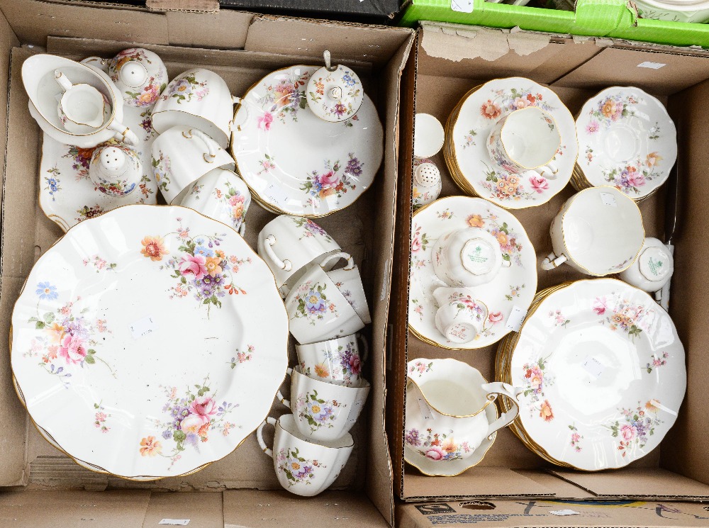 A Royal Crown Derby, 'Derby Posies' dinner and tea set, comprising dinner plates , cups, saucers,