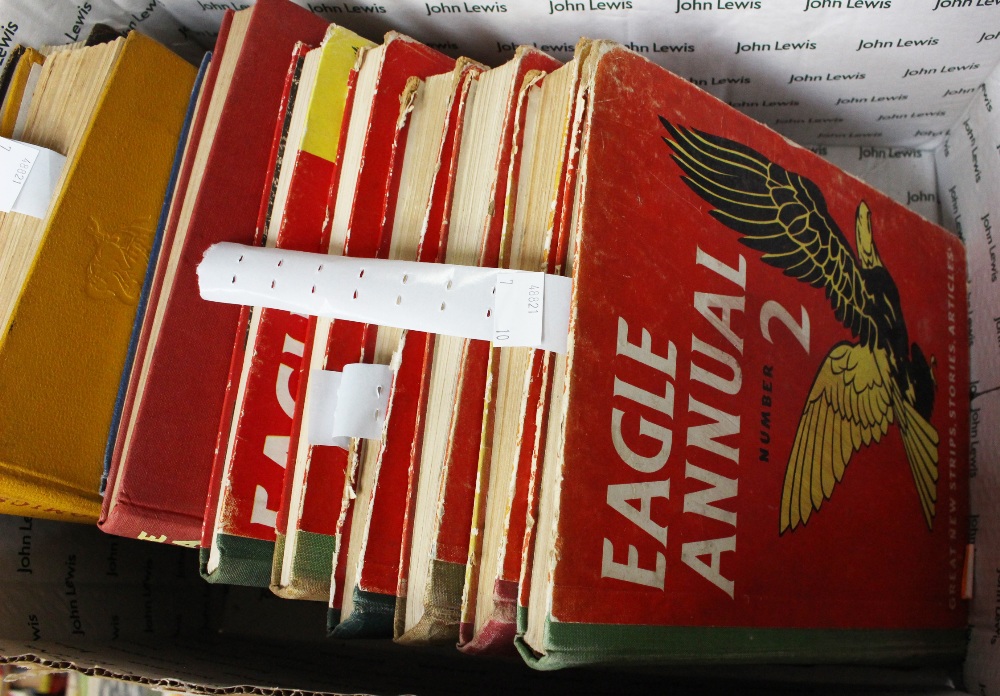 A collection books including, 'Eagle Annuals' 2,3,6,7,8, audio and 'Eagle book of Hobbies',