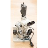 An electronic microscope, a trilonocular with digital video camera mechanical,