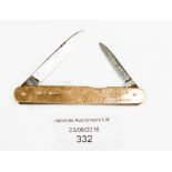 A 9 ct gold penknife,