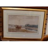 David Green, 1854-1917,' When the Tide is Low', watercolour, signed and dated 1880,