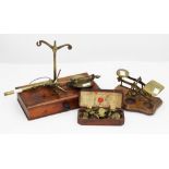 A good brand of Manchester, set of weighing scales, with weights to the drawer,