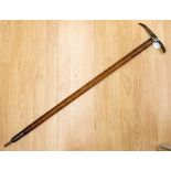 An early 19th Century, hickory handled ice axe,