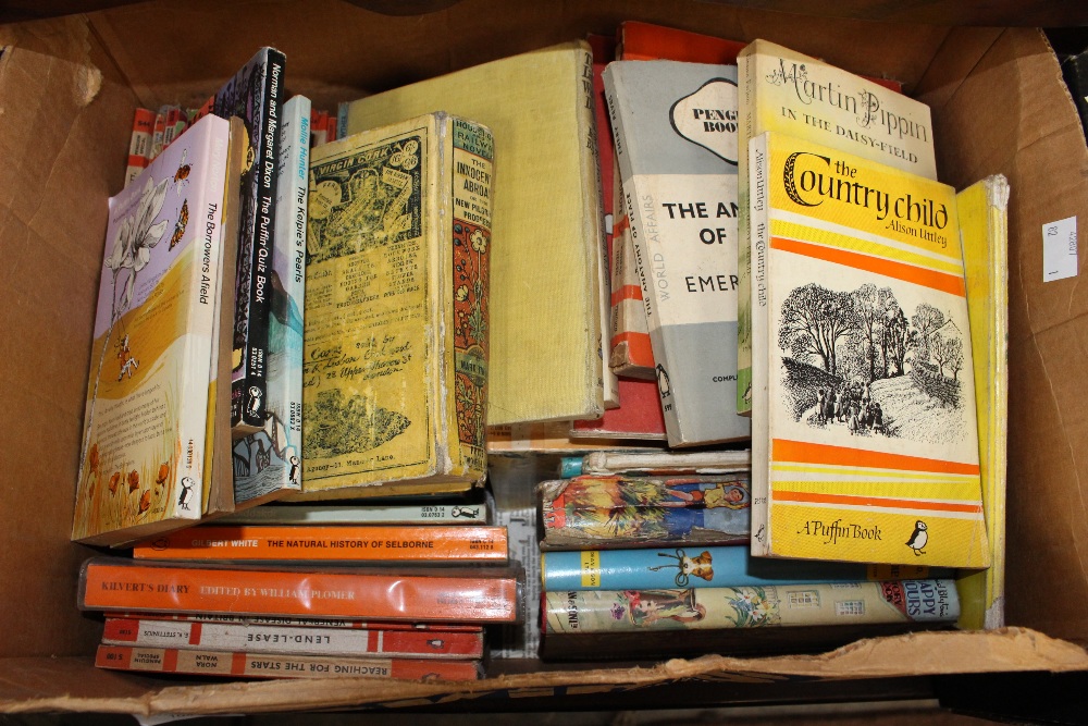 A box of assorted Penguin books etc