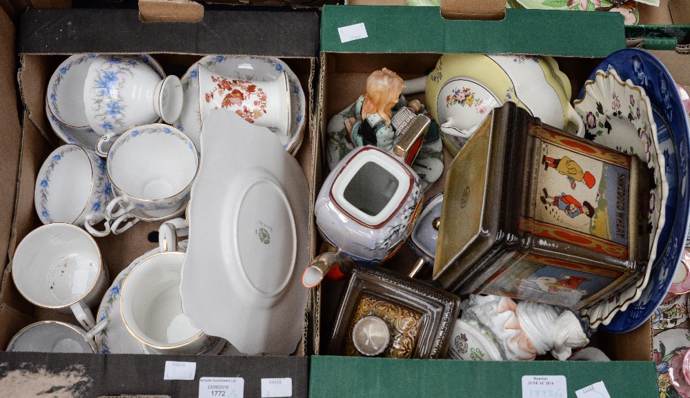 A Tuscan 'Love in the Mist' part tea set, comprising of cups, saucers, side plates, milk jug,