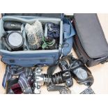 Pentax Mef with various lenses cased with wide angle Kiron telephoto lens sigmouth etc,
