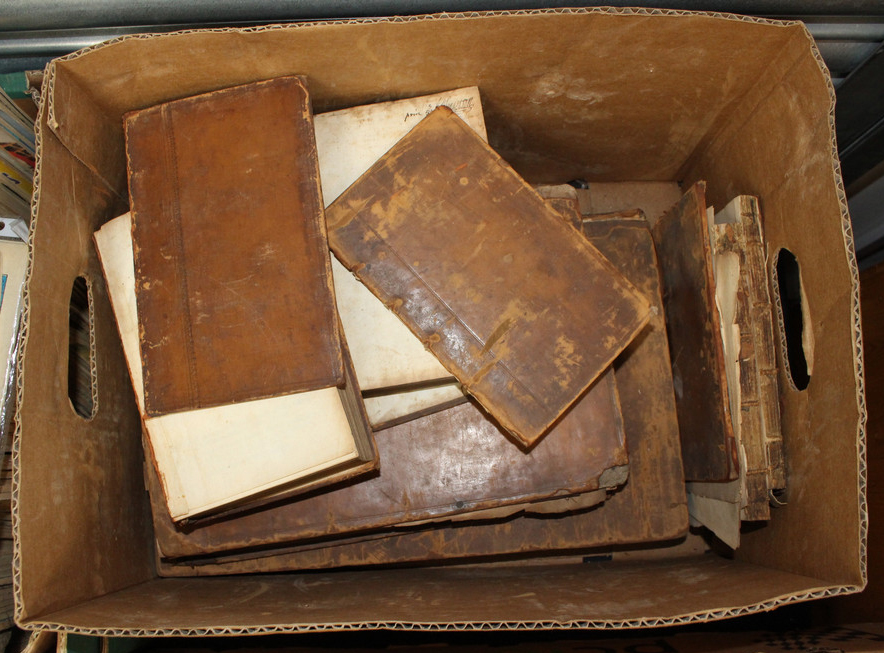 A small collection of leather bound books to include 'Treatise of Fines', 3rd edition,