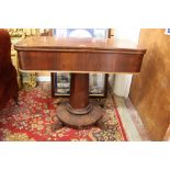 A William IV mahogany fold-over tea table,