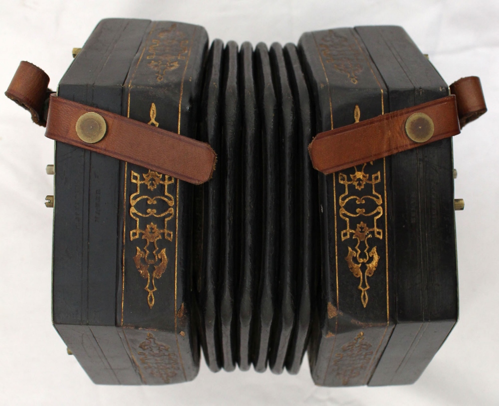 A 44 key concertina by C Jeffries in original leather case. - Image 3 of 3