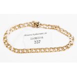 A 9 ct solid gold curb link bracelet weighing approx. 18.