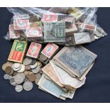 A bag of mixed coins,