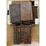 A collection of leather bound books to include 'Poetical Works of John Keats', 'Lewis History',