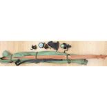 A Lyons 12ft Beachcaster, carbon fishing rod plus other deep sea fishing rods, a Stilstar reel,