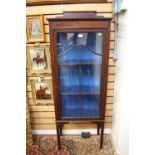 An Edwardian mahogany display cabinet, fitted with two shelves,