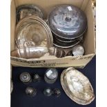 A box of plated wares to include entree dish,