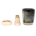 A Stoneware lighter and ashtray, G.H.