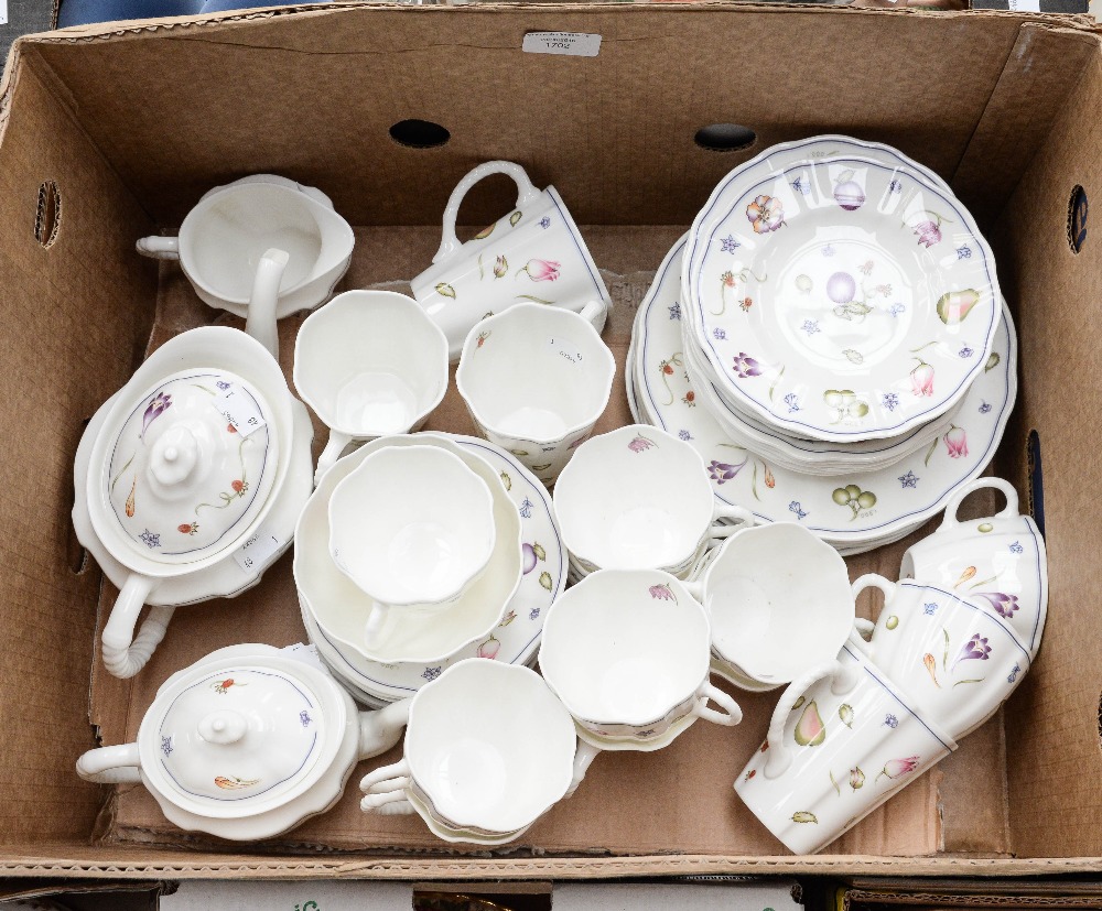 Royal Crown Derby 'Chatsworth' seconds, mugs, teapots, cups, saucers, sugar, cream (approx.