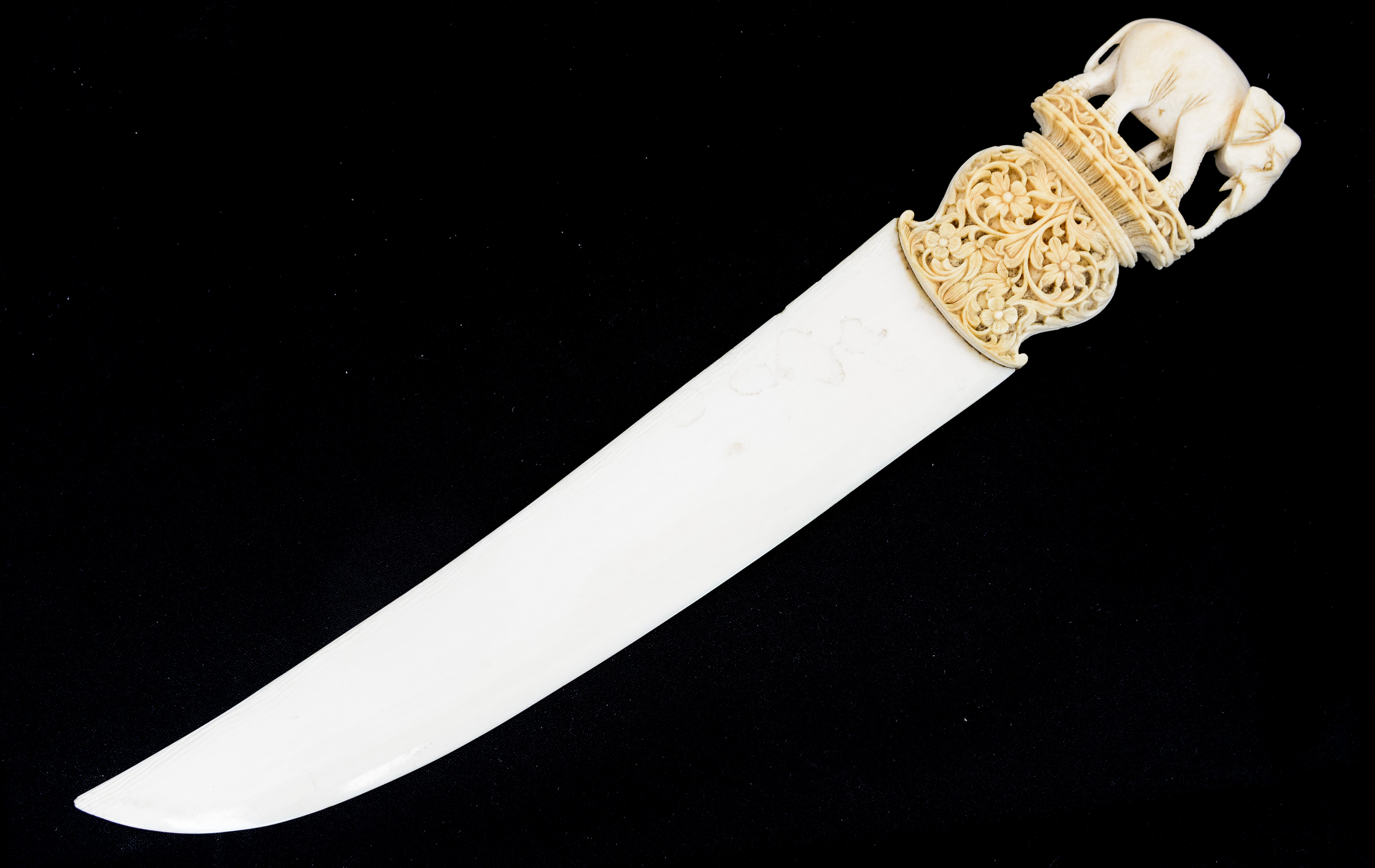 A late 19th Century carved ivory Anglo Indian paper knife