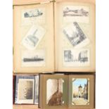 An Edwardian postcard album and contents, subjects include German Louis Wain,