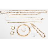 A quantity of 9 ct gold chains and bracelets, 54 grms approx.