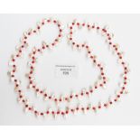 A Baroque cultured pearl and soft coral necklace