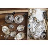 A large quantity of silver plated ware, comprising, teapot,