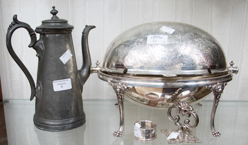 A James Dixon pewter coffee pot,