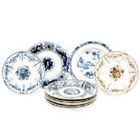 A collection of mid 19th Century Minton soup plates, together with stoneware dishes and plates,