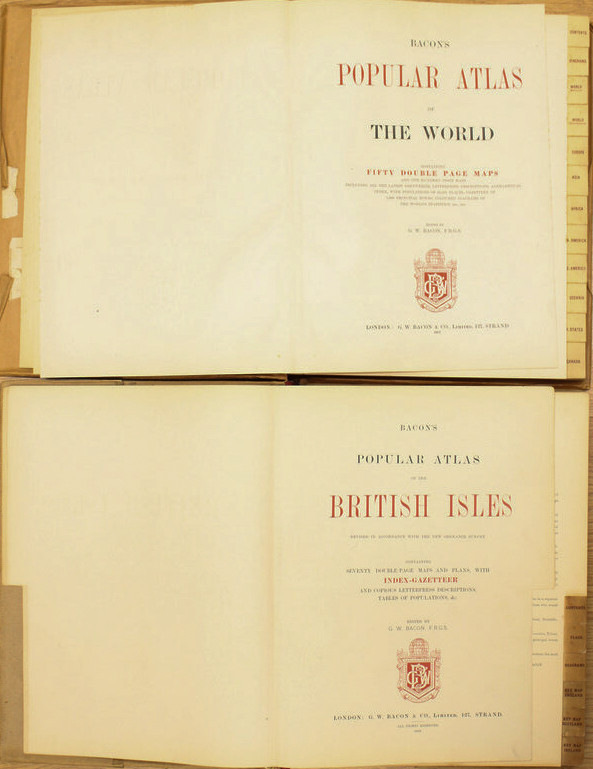 Bacon's British Isles and World Atlas,
