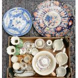 ***NEW GUIDE PRICE***Box of early 20th Century ceramics and two chargers