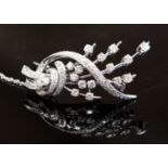 A platinum and diamond five spray brooch,