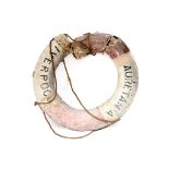 An early 20th Century life ring from Cunard RMS Mauretania cruise ship, painted canvas body,