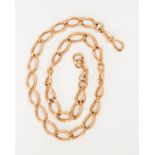 A 9ct rose gold Albert chain, marked 375,