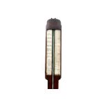 A 19th Century Casella of London Agricultural stick barometer, mahogany with a paper gauge,