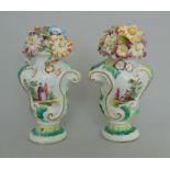 A pair of Derby Rococo vases,