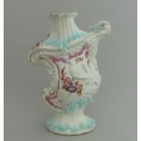 A Derby Rococo vase, decorated in turquoise and puce with flower sprays, circa 1758, 20.