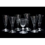 Seven 18th century glasses,