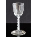 An 18th century wine glass, circa 1750,