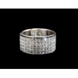 Gents diamond and 18ct white gold band ring,