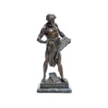 After Emile Louis Picault (1839-1915), a bronzed spelter figure, 'Science et Artisan',