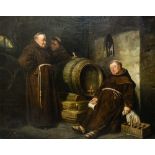 Haier, Joseph (Austrian) (1816-1891), The Drunken Monks, oils on re-lined canvas, signed lower left,