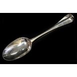 A George I Britannia Standard silver ribbed Hanoverian pattern rat tail tablespoon,