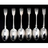 A composite set of six Victorian silver dessert spoons,