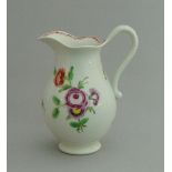 An unusual Worcester baluster shaped milk jug, loop handle, circa 1772,