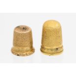 A Victorian gold unmarked thimble, circa 1860,