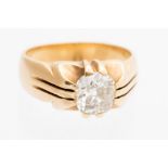 An 18ct 2ct diamond yellow gold signet ring,