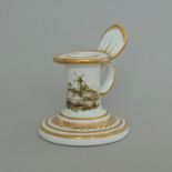 A Spode chamber candlestick, with ring handle with elaborate gilding, circa 1815, 8.